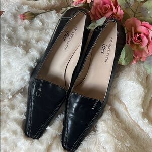Anne Klein Black Leather Loafers